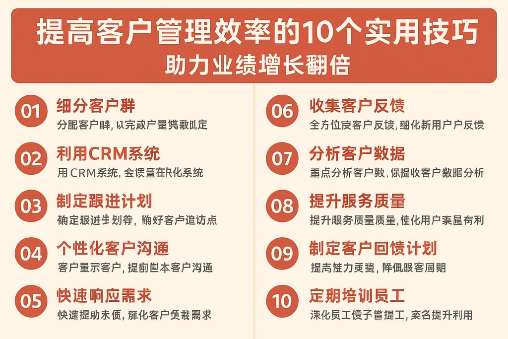 提高客户管理效率的10个实用技巧，助力业绩增长翻倍