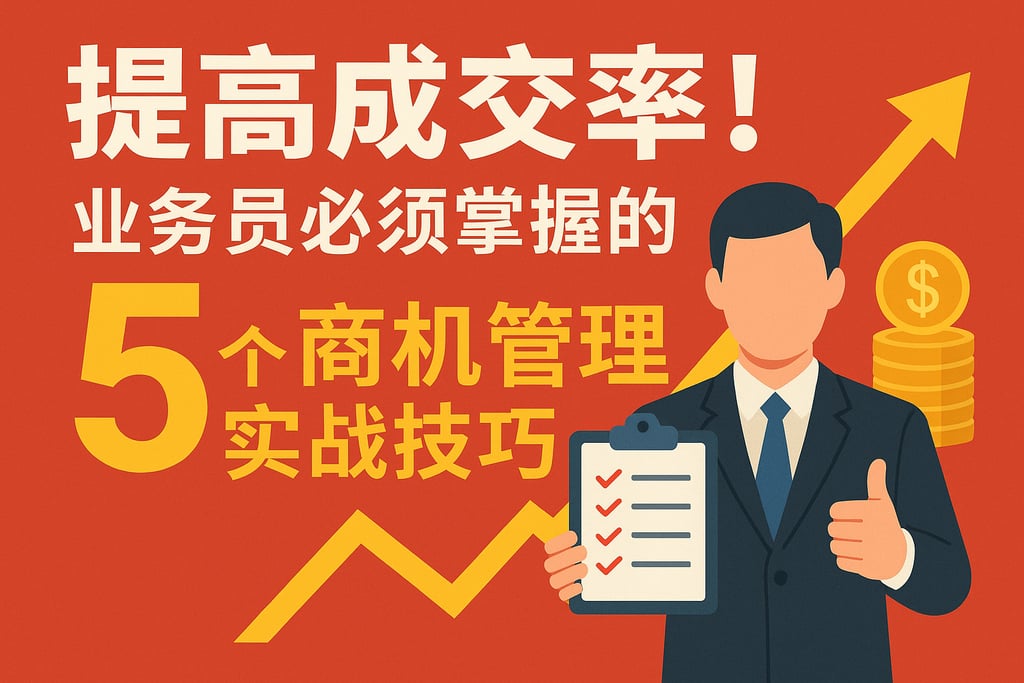 提高成交率！业务员必须掌握的5个商机管理实战技巧
