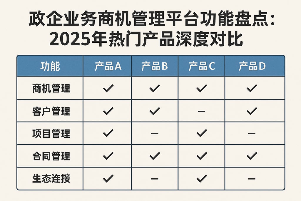 政企业务商机管理平台功能盘点：2025年热门产品深度对比