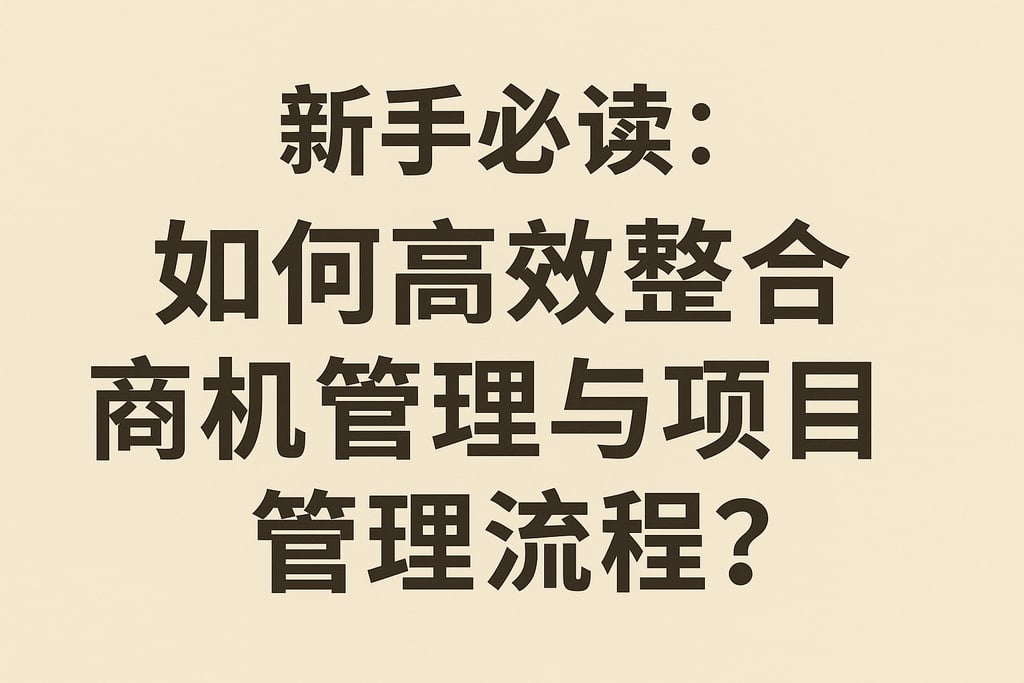 新手必读：如何高效整合商机管理与项目管理流程？