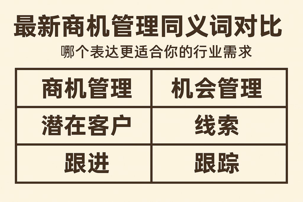 最新商机管理同义词对比分析，哪个表达更适合你的行业需求