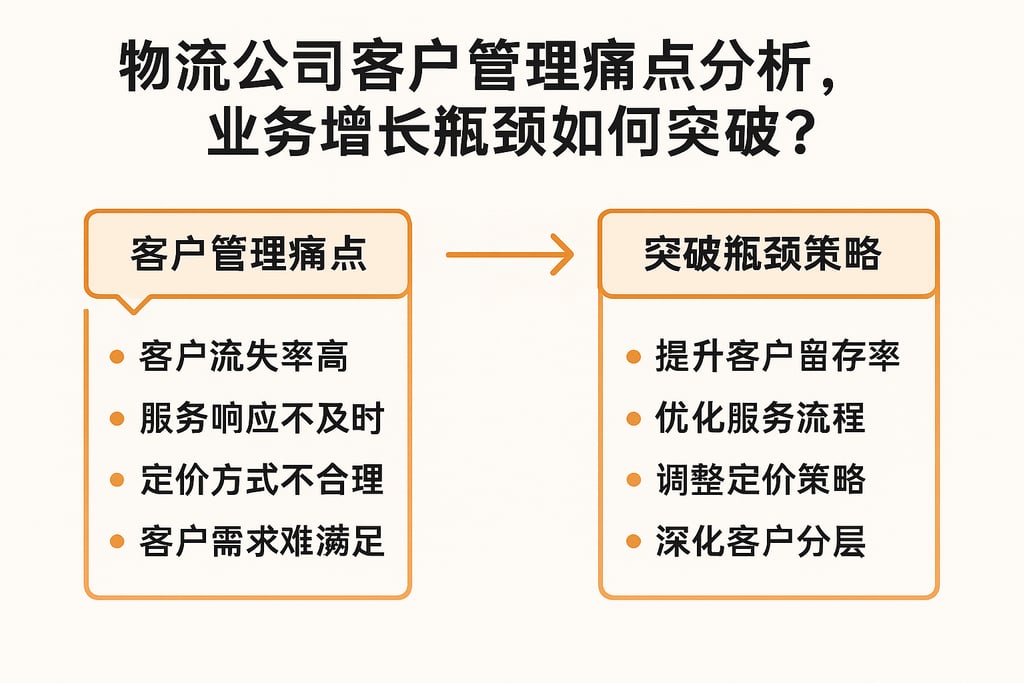 物流公司客户管理痛点分析，业务增长瓶颈如何突破？