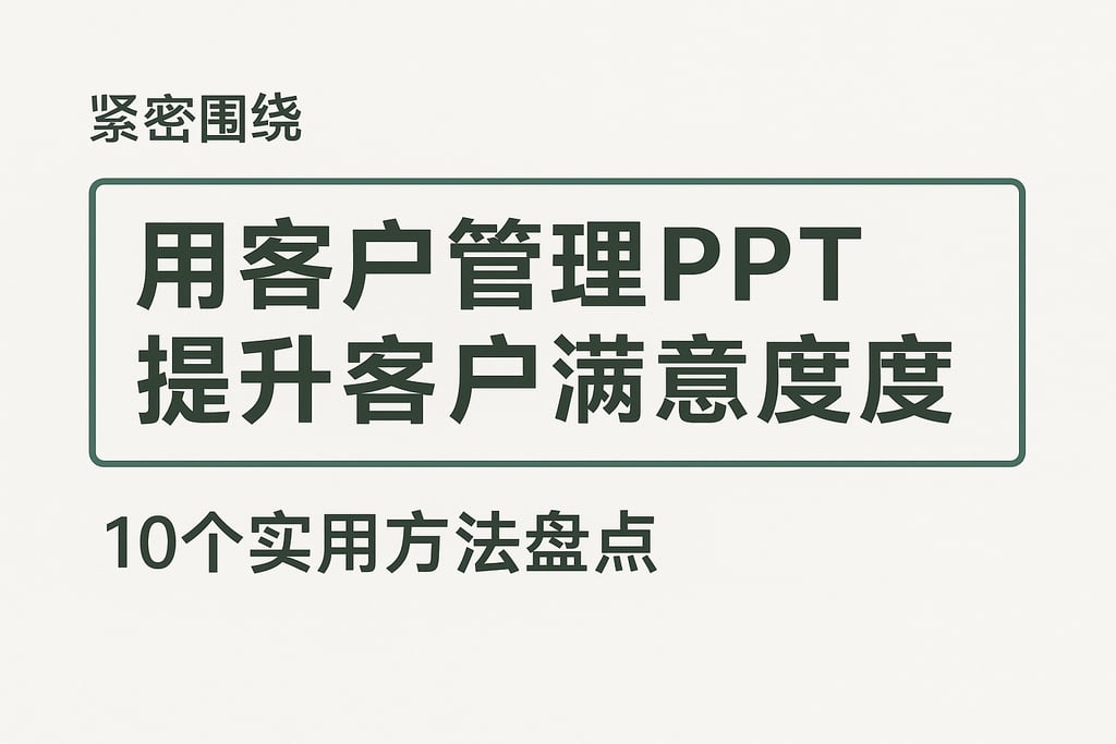 用客户管理PPT提升客户满意度，10个实用方法盘点