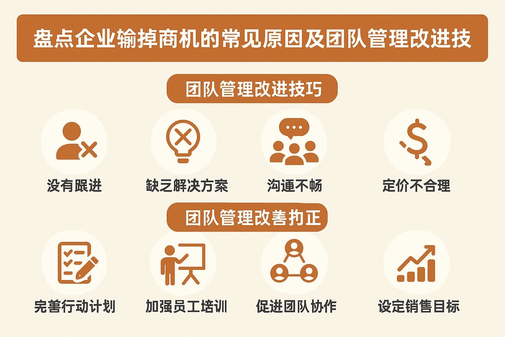 盘点企业输掉商机的常见原因及团队管理改进技巧