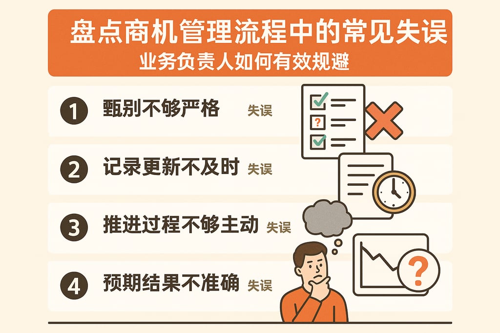 盘点商机管理流程中的常见失误，业务负责人如何有效规避
