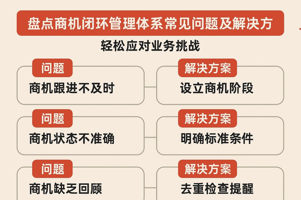 盘点商机闭环管理体系常见问题及解决方案，轻松应对业务挑战