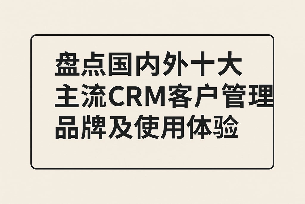 盘点国内外十大主流CRM客户管理品牌及使用体验