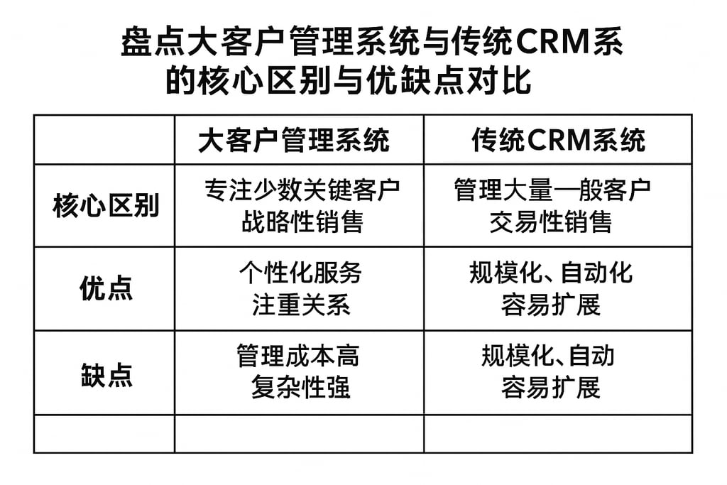 盘点大客户管理系统与传统CRM系统的核心区别与优缺点对比