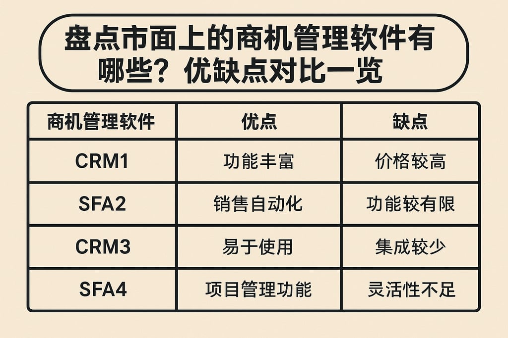 盘点市面上的商机管理软件有哪些？优缺点对比一览