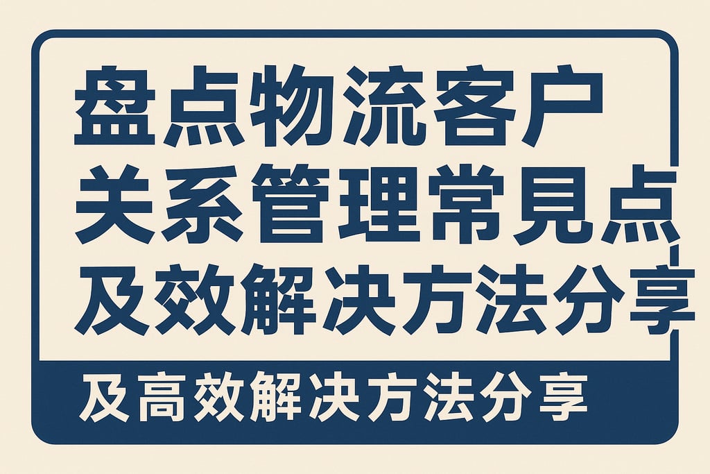 盘点物流客户关系管理常见难点及高效解决方法分享