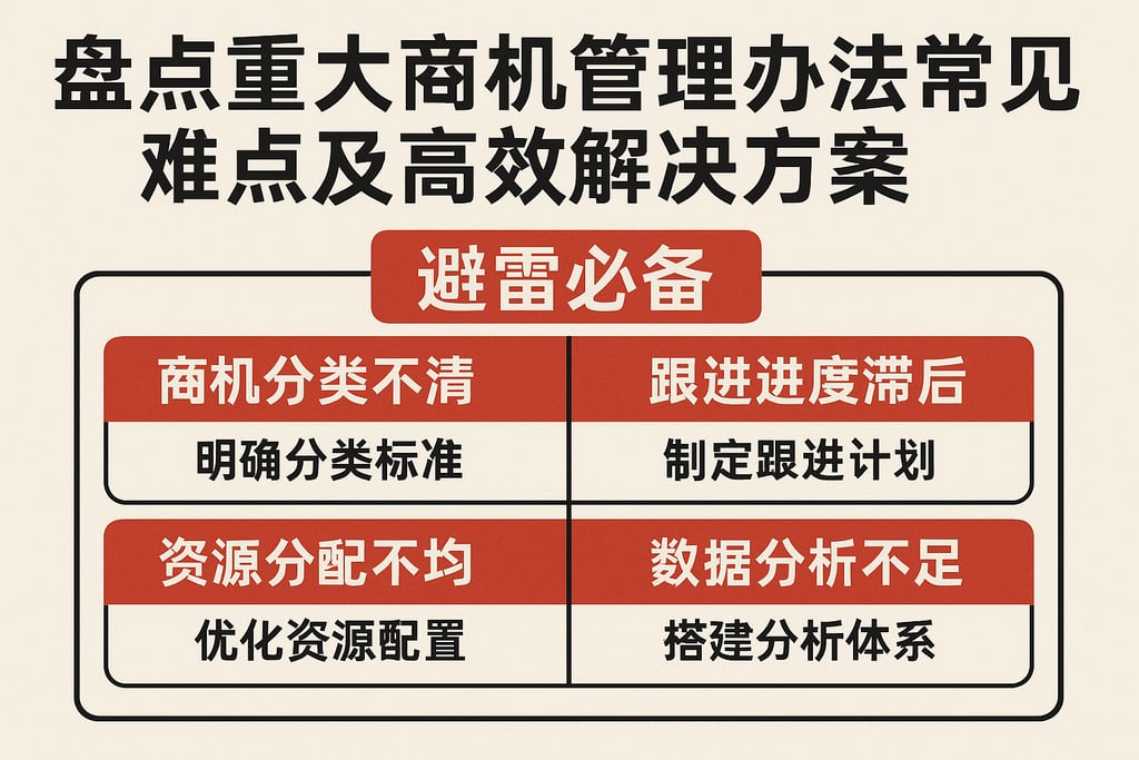 盘点重大商机管理办法常见难点及高效解决方案，避雷必备