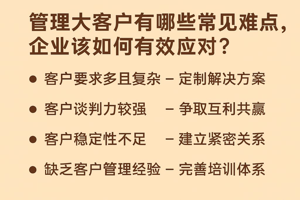管理大客户有哪些常见难点，企业该如何有效应对？