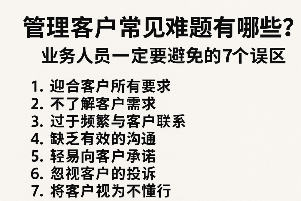 管理客户常见难题有哪些？业务人员一定要避免的7个误区