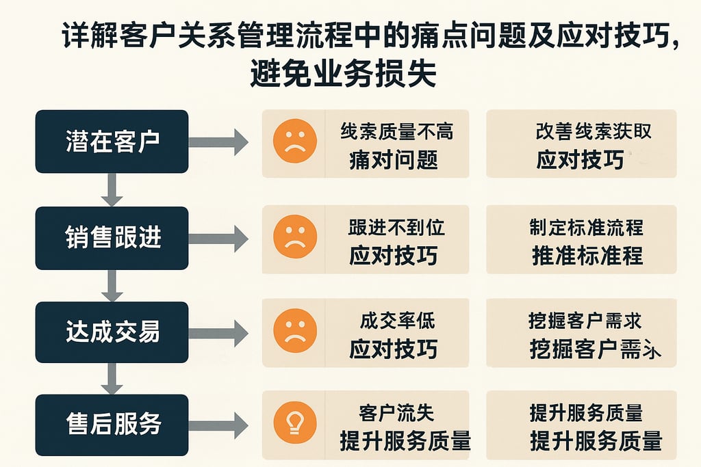 详解客户关系管理流程中的痛点问题及应对技巧，避免业务损失
