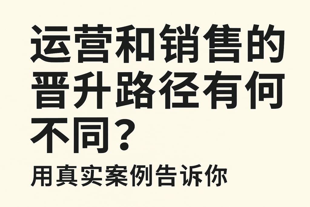 运营和销售的晋升路径有何不同？用真实案例告诉你