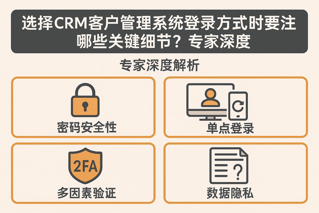 选择CRM客户管理系统登录方式时要注意哪些关键细节？专家深度解析