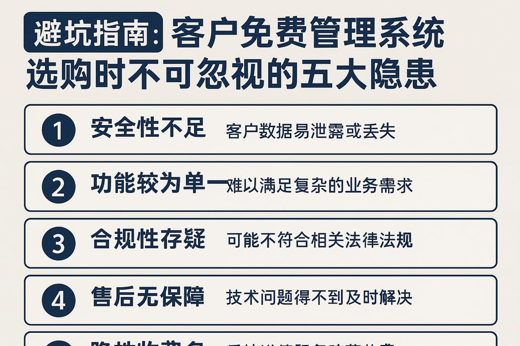 避坑指南：客户免费管理系统选购时不可忽视的五大隐患