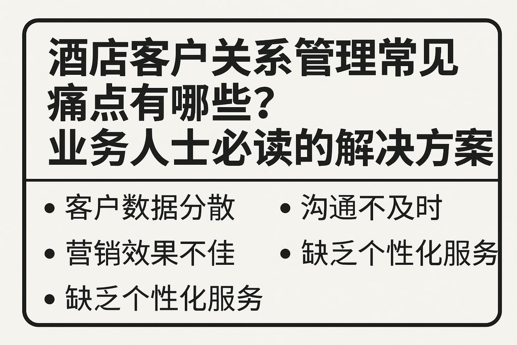酒店客户关系管理常见痛点有哪些？业务人士必读的解决方案