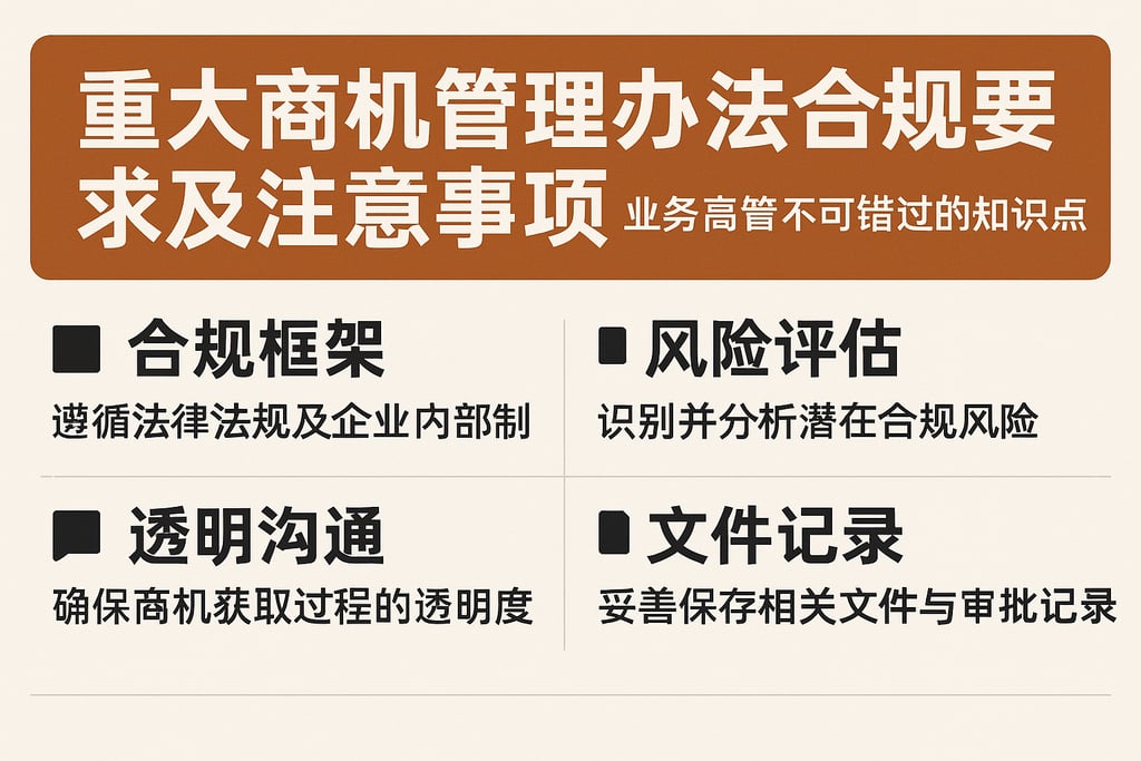 重大商机管理办法合规要求及注意事项，业务高管不可错过的知识点