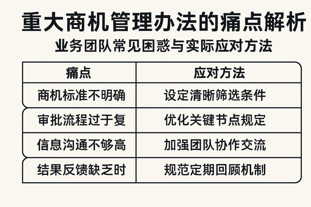 重大商机管理办法的痛点解析：业务团队常见困惑与实际应对方法