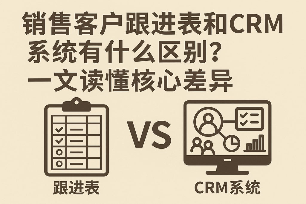 销售客户跟进表和CRM系统有什么区别？一文读懂核心差异