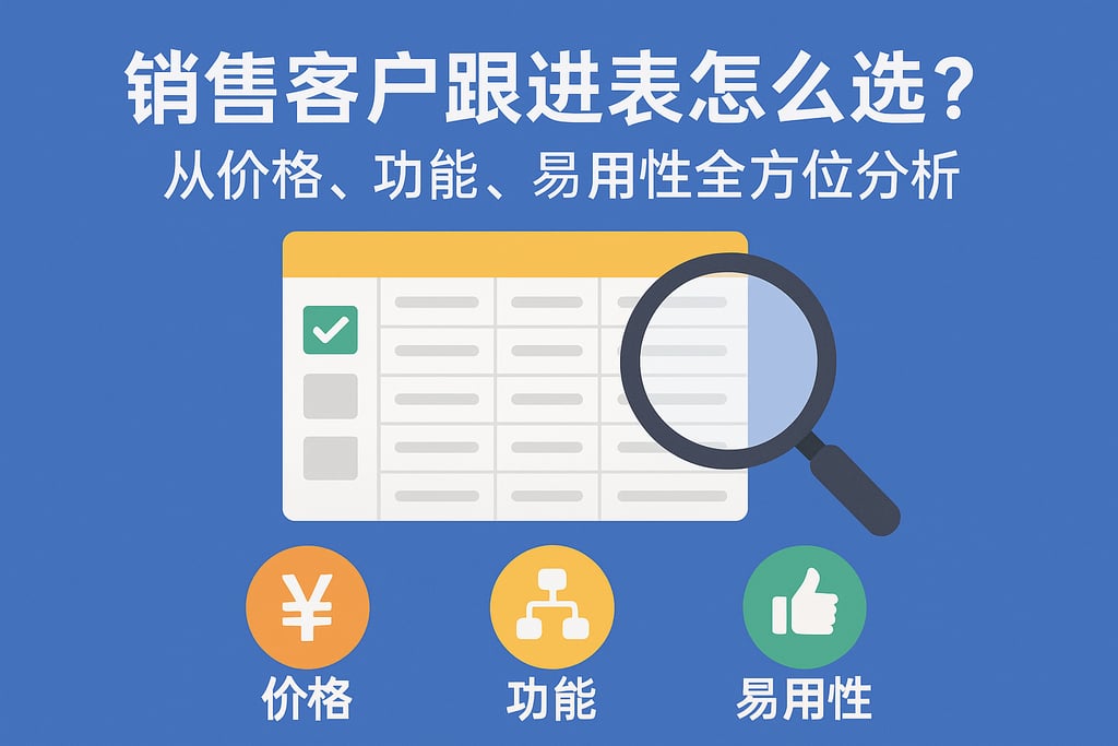 销售客户跟进表怎么选？从价格、功能、易用性全方位分析
