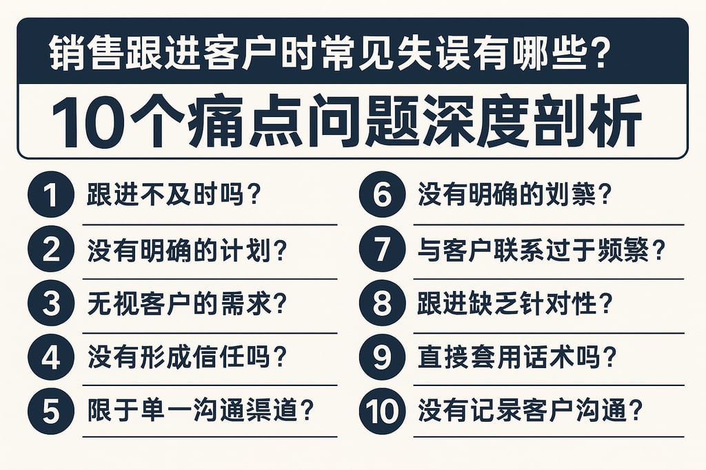 销售跟进客户时常见失误有哪些？10个痛点问题深度剖析