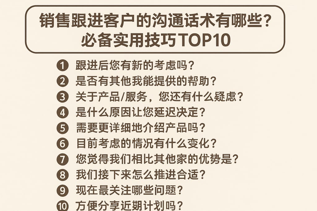 销售跟进客户的沟通话术有哪些？必备实用技巧TOP10