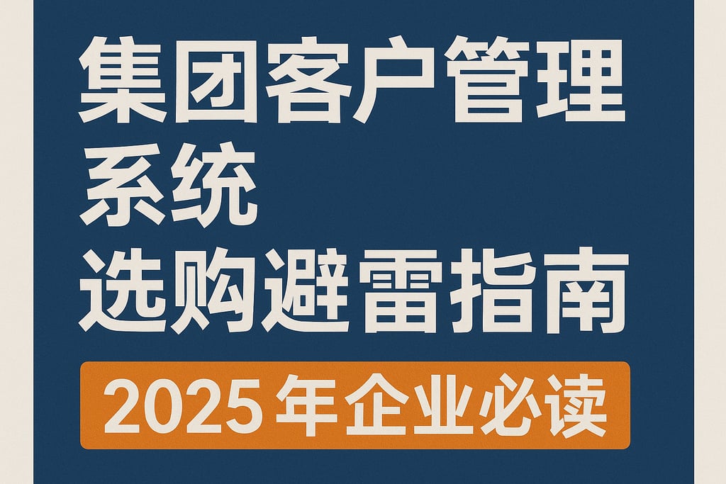 集团客户管理系统选购避雷指南，2025年企业必读
