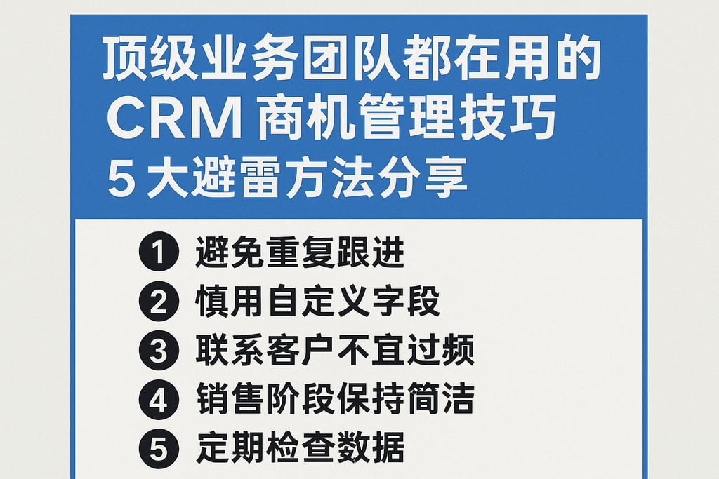 顶级业务团队都在用的CRM商机管理技巧，5大避雷方法分享