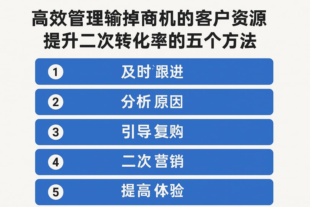 高效管理输掉商机的客户资源，提升二次转化率的五个方法