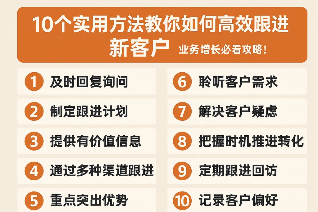 10个实用方法教你如何高效跟进新客户，业务增长必看攻略！