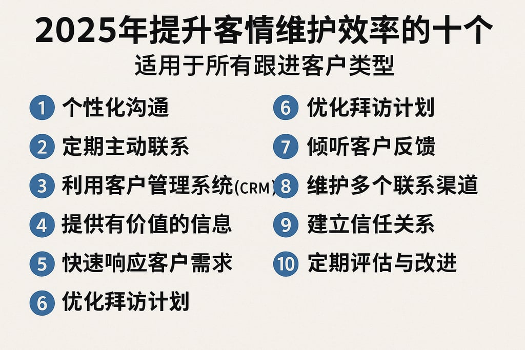 2025年提升客情维护效率的十个方法，适用于所有跟进客户类型