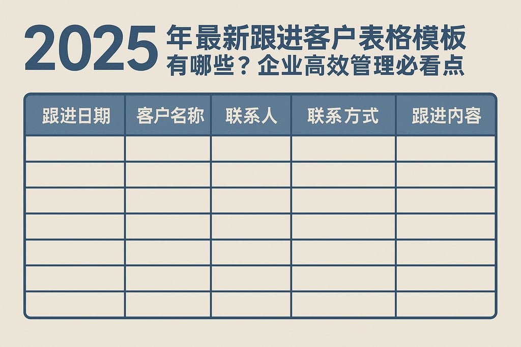 2025年最新跟进客户表格模板有哪些？企业高效管理必看盘点