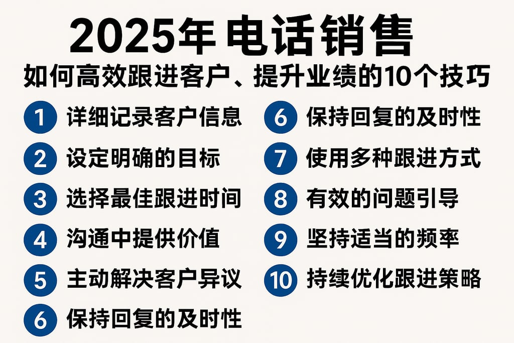 2025年电话销售如何高效跟进客户，提升业绩的10个实战技巧