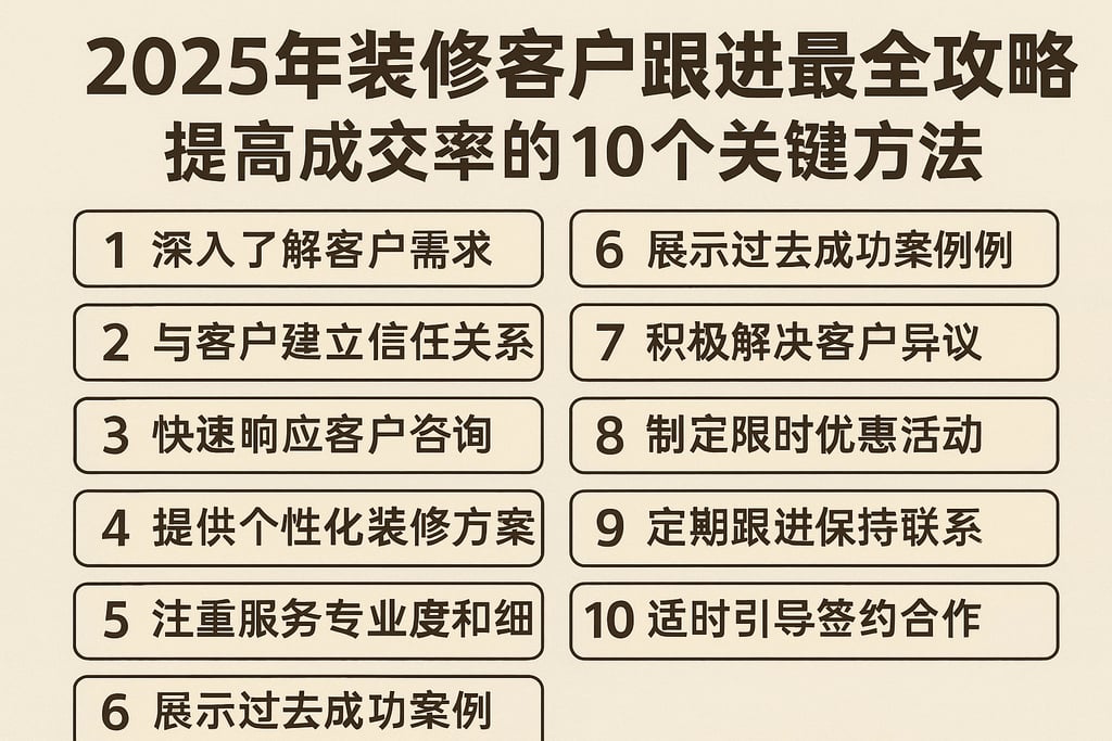 2025年装修客户跟进最全攻略：提高成交率的10个关键方法