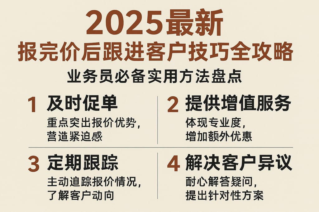 2025最新报完价后跟进客户技巧全攻略，业务员必备实用方法盘点