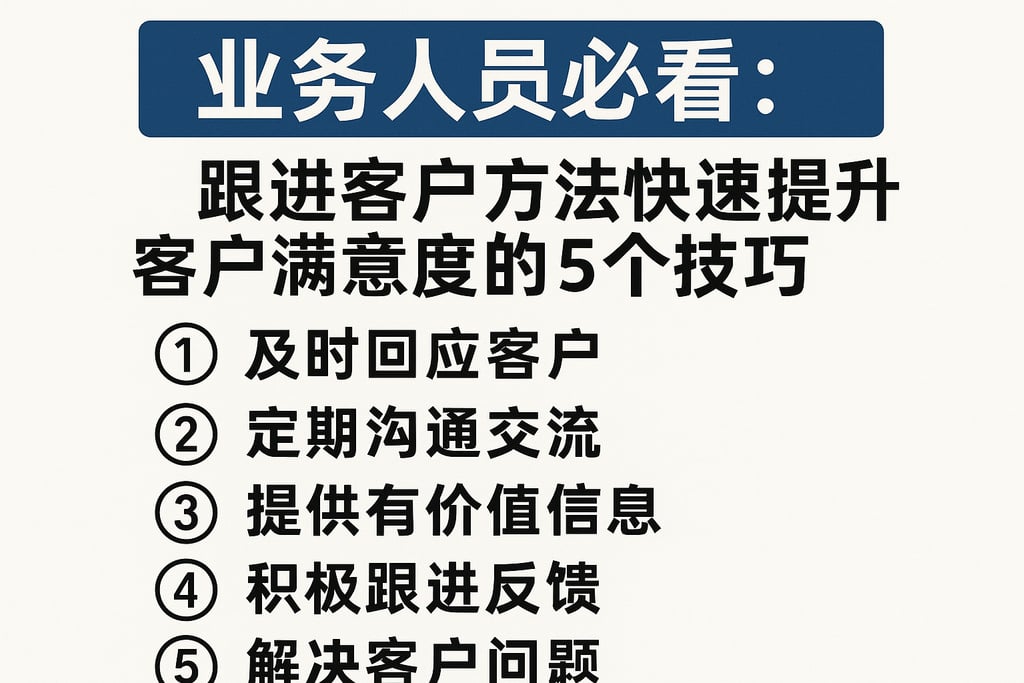 业务人员必看：跟进客户方法快速提升客户满意度的5个技巧