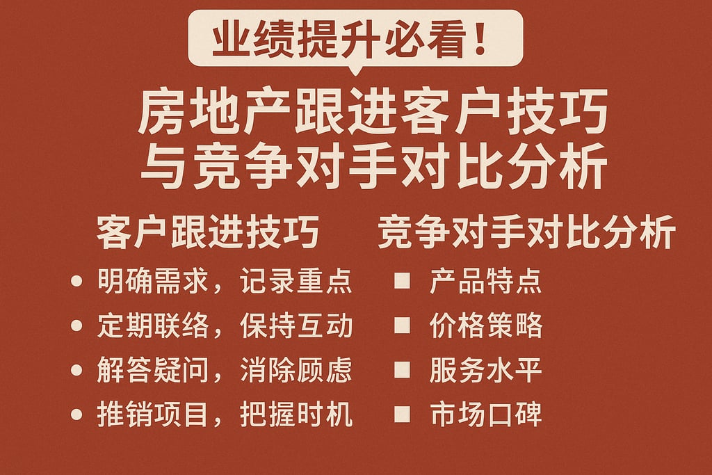 业绩提升必看！房地产跟进客户技巧与竞争对手对比分析