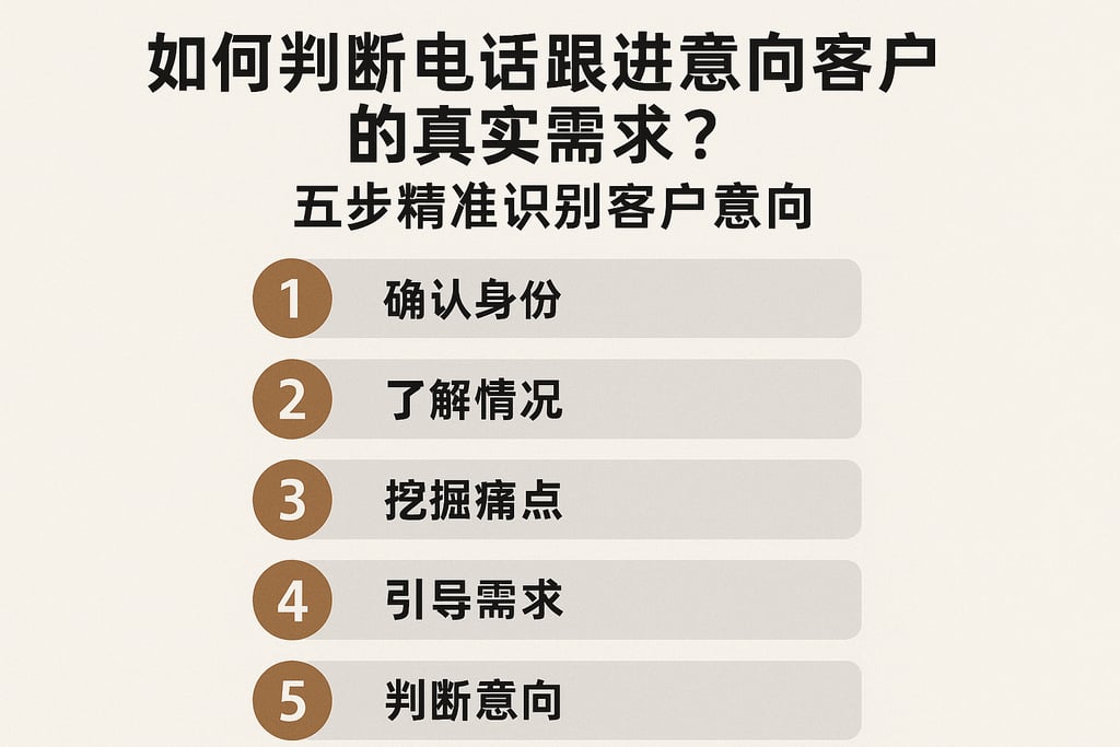 如何判断电话跟进意向客户的真实需求？五步精准识别客户意向
