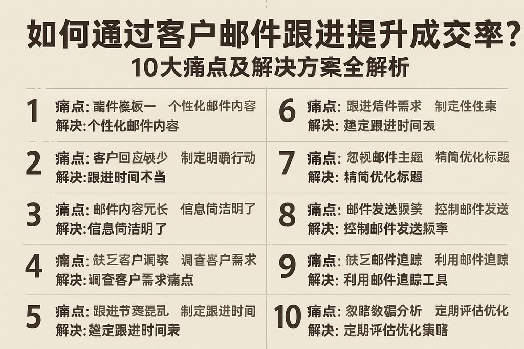如何通过客户邮件跟进提升成交率？10大痛点及解决方案全解析