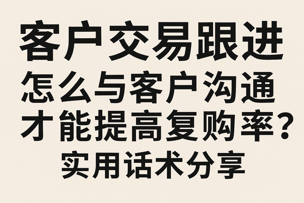 客户交易跟进怎么与客户沟通才能提高复购率？实用话术分享