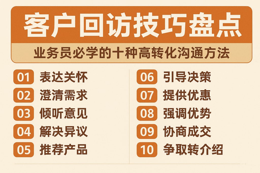 客户回访技巧盘点：业务员必学的十种高转化沟通方法