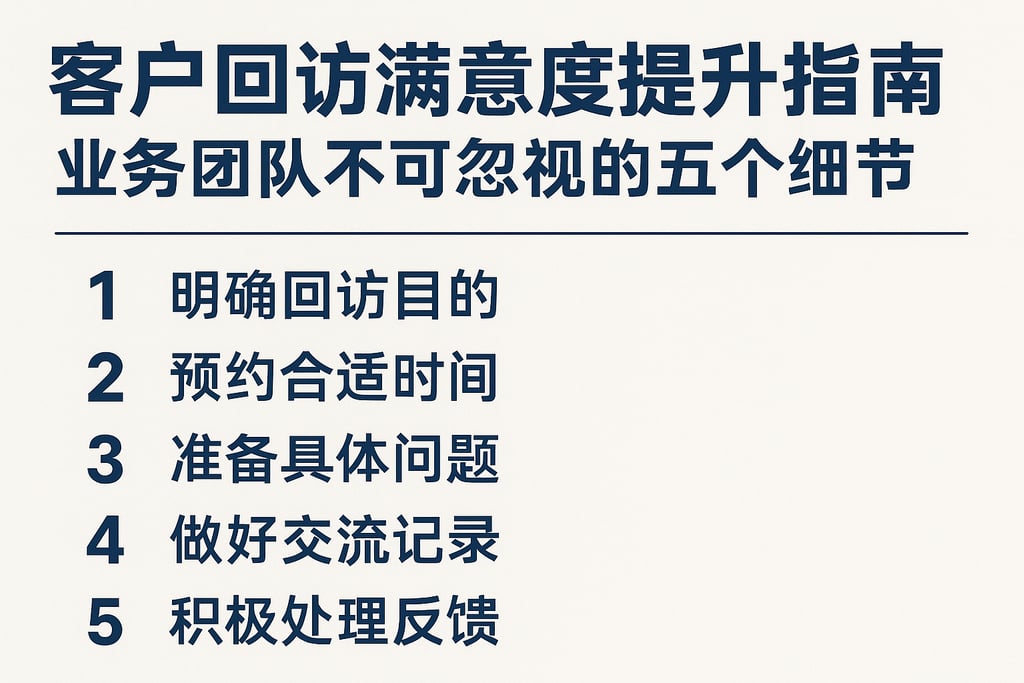 客户回访满意度提升指南：业务团队不可忽视的五个细节