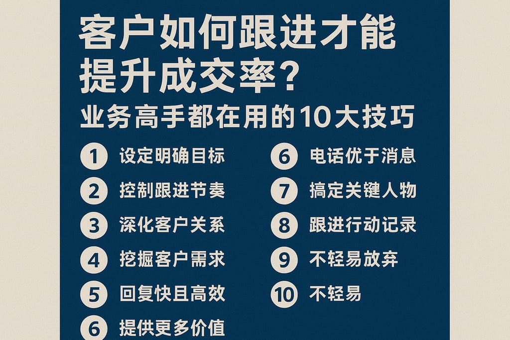 客户如何跟进才能提升成交率？业务高手都在用的10大技巧
