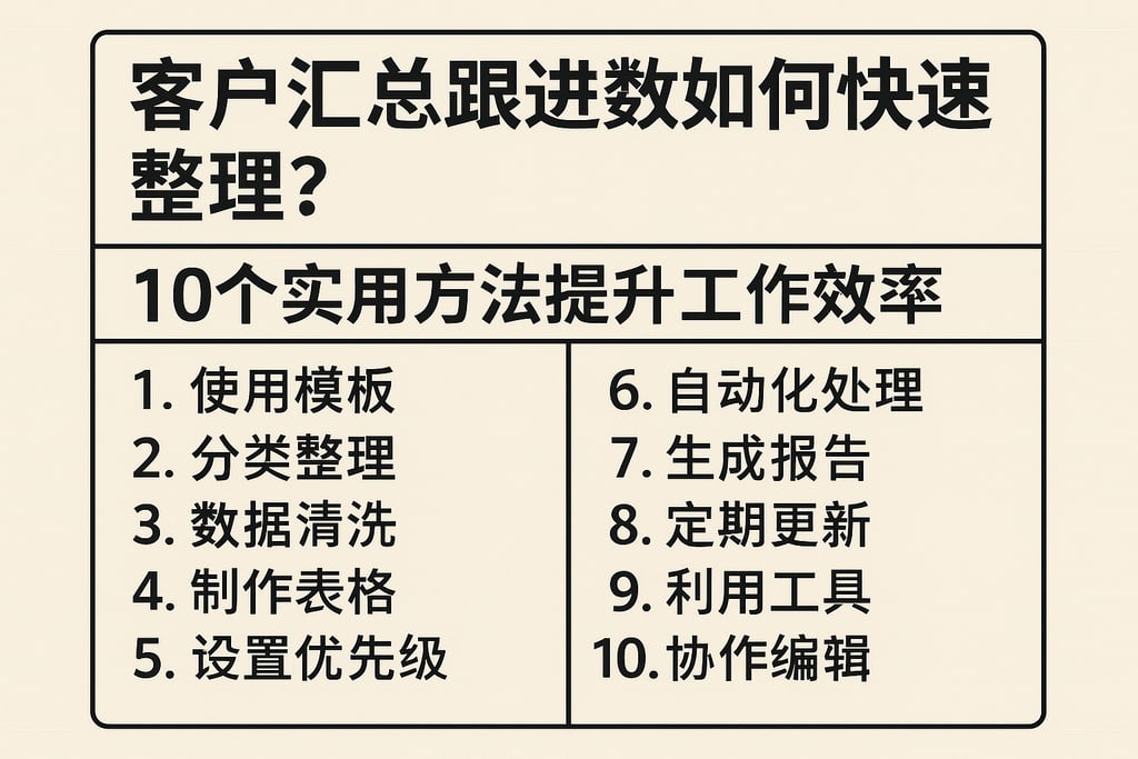 客户汇总跟进数据如何快速整理？10个实用方法提升工作效率