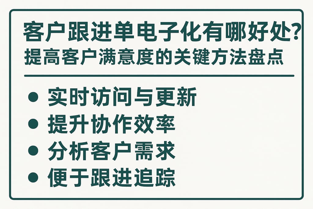 客户跟进单电子化有哪些好处？提高客户满意度的关键方法盘点