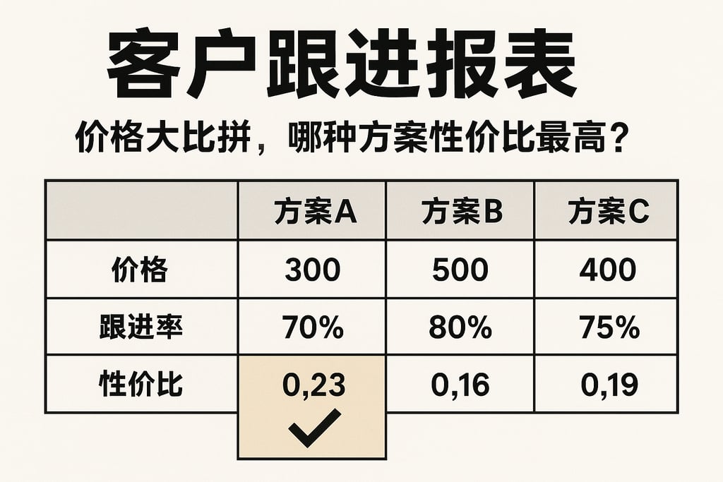 客户跟进报表价格大比拼，哪种方案性价比最高？