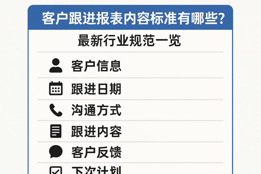 客户跟进报表内容标准有哪些？最新行业规范一览