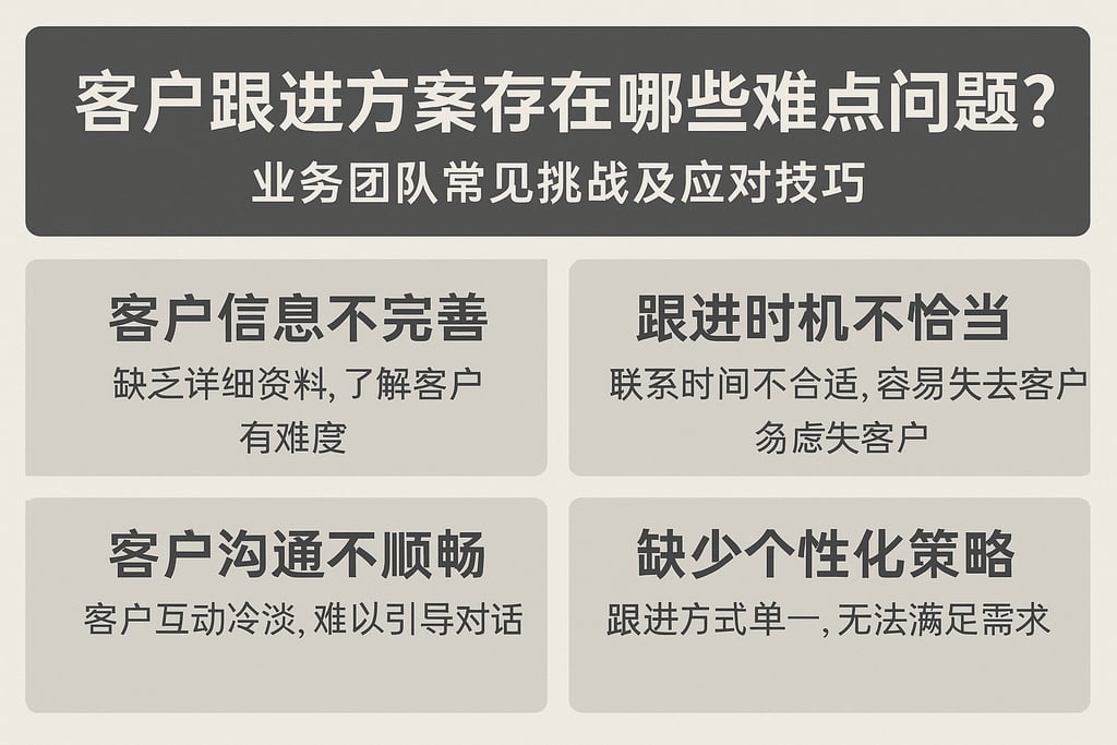 客户跟进方案存在哪些难点问题？业务团队常见挑战及应对技巧